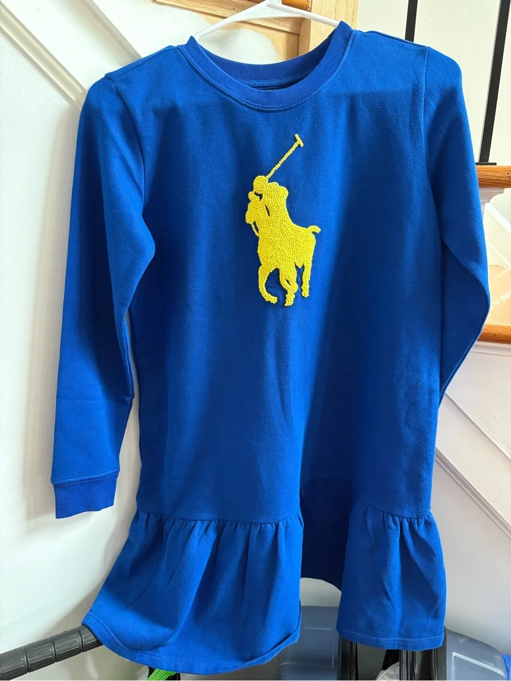 Polo by Ralph Lauren Royal Blue Fleece Dress with Yellow Pony